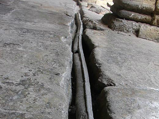 badly corroded lead pipe dangerous